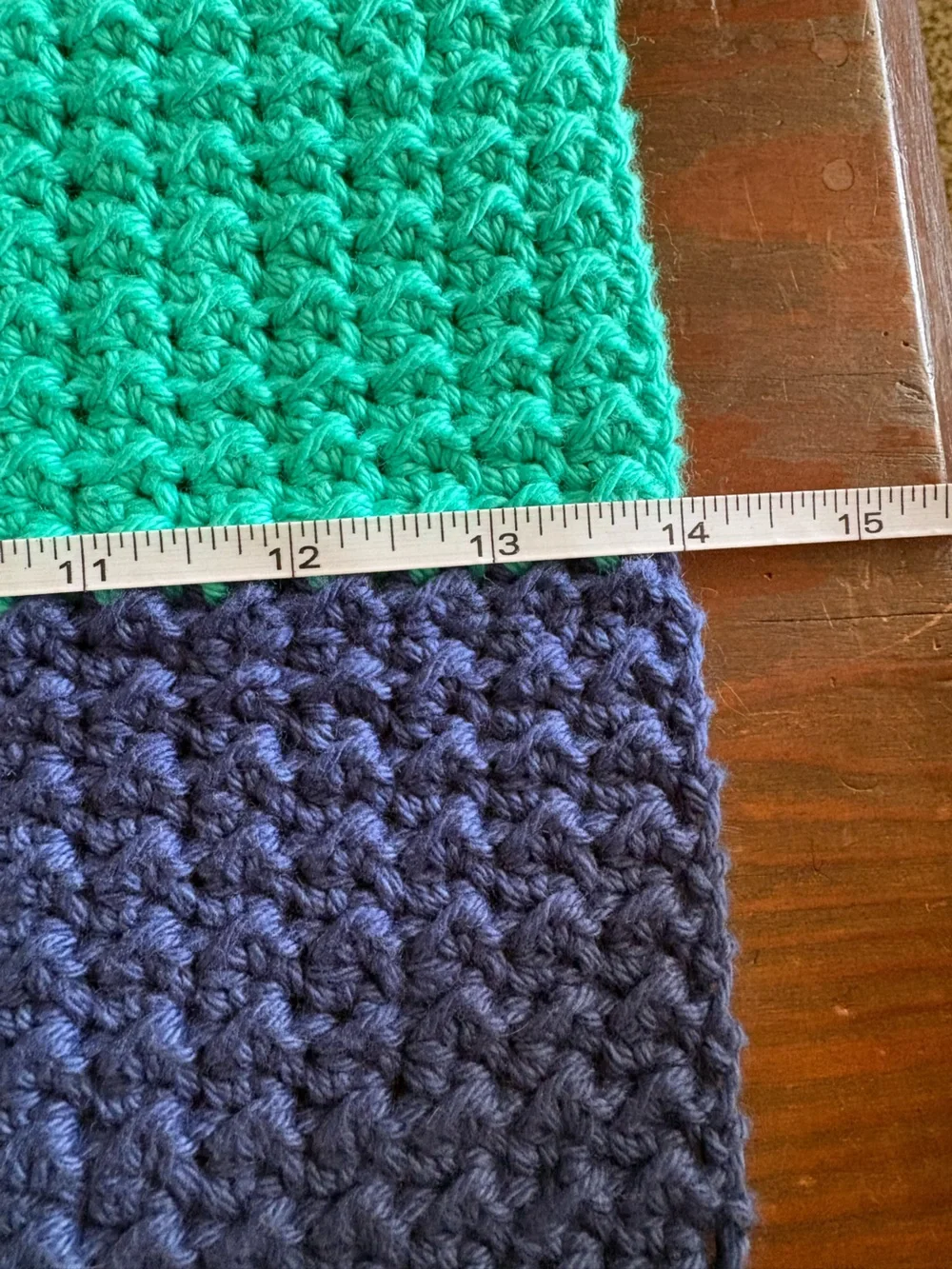 Colorblock Y2K Cotton Crochet Dishcloth Green, Blue & Orange Housewarming gift